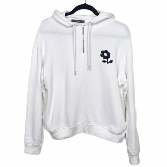 ALEXACHUNG Tops - Alexa Chung White Flower Hoodie Sweater